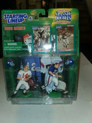 1998 Starting Lineup Sam Huff Y.  A.  Tittle Giants Classic Double Football Figures