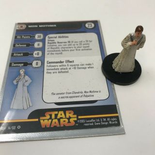 Star Wars Miniatures Revenge Of The Sith 14 Mon Mothma Very Rare Includes Card