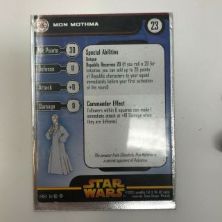 Star Wars Miniatures Revenge of the Sith 14 Mon Mothma Very Rare includes card 3
