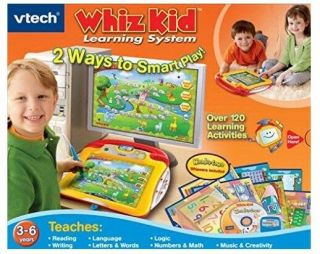 Vtech Whiz Kid Learning System Console & Wondertown Game And Scooby Doo Bundle