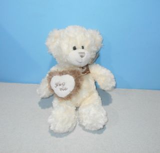 Cream & Tan Chenille So Stuffed Plush Teddy Bear Hug Me Heart By Best Made Toys