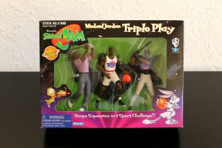 Michael Jordan " Space Jam " Triple Play Action Figure Set 1996 Toy.