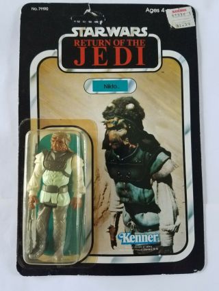 Vintage Kenner Star Wars 1983 Return Of The Jedi Nikto Rotj 77 Back Figure Moc