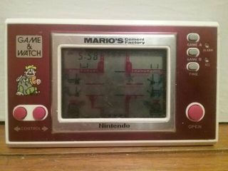 Nintendo Game & Watch Mario Cement Factory Handheld Electronic 1983