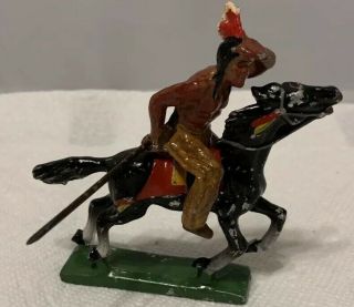 Vintage Danish Krolyn 1940’s To 1950’s Painted Aluminum Indian Warrior On Horse