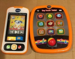 V Tech Baby Toddler Tiny Touch Tablet And Touch And Swipe Baby Phone Educational