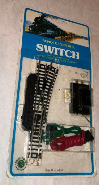 Bachmann N Scale Remote Control Right Switch On Card Track 54 - 7565