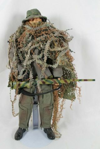Dragon Models 1/6 Us Army Sniper W/ Rifle Ghillie Suit Camo M16 Rifle