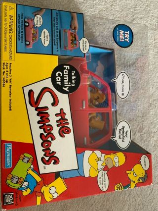 " The Simpsons " Family Car Interactive Playmates Set W/figures Rare Htf Wos