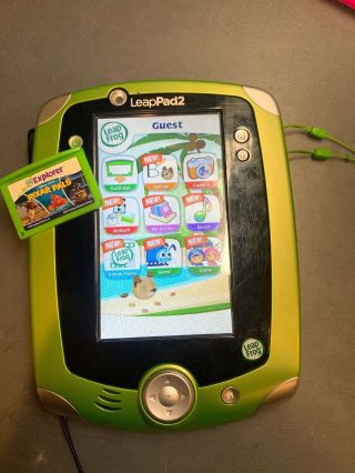 Leappad 2 Green Stylus Battery Operated Console And Pixar Pals Game