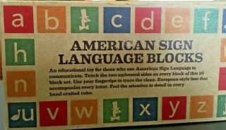 Uncle Goose American Sign Language Wooden Blocks Complete Set Of 28