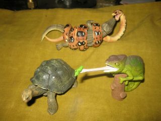 4d Master Puzzle Plastic Boa / Crocodile,  Tortoise & Chameleon Figures