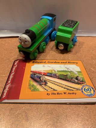 Thomas & Friends Wooden Railway Train 60 Year Edition Henry & Tender With Card