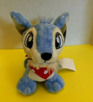 Vintage Neopets plush stuffed animal Baby Lupe dog blue org tag Limited Too 2004 2