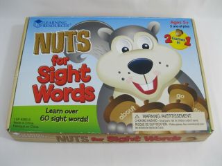 Nuts For Sight Words Bingo Game - Learning Resources - 2 Games In 1 - Complete