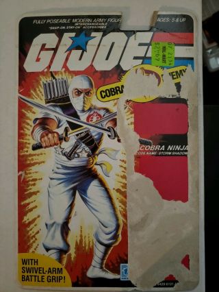 1983 Hasbro Gi Joe Uncut Card Back Storm Shadow Cobra Ninja