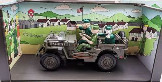 1:18 Diecast Army Green Jeep - Beetle Bailey - With Figures
