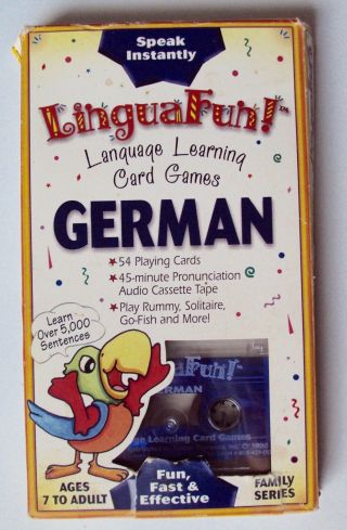 Lingua Fun German Card Game Audio Cassette Homeschool Language Learning