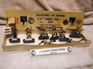 8 Hand - Painted 24th Army Infantry Iraqi Campain Plastic Toy Soldiers - 2 1/4 "