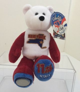York State Plush Bear With Quarter On Foot By Limited Treasures Pe Pellets