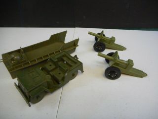 Vintage Processed & Tim - Mee Plastic Army Vehicles & Cannons