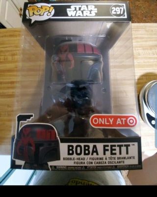 Funko Pop Star Wars 10 " Inch Boba Fett 297 Black And Red Target Exclusive