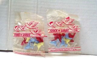 Hard To Find 2 Bags Of Plasticville Flock Of Birds Cellophane,  Complete