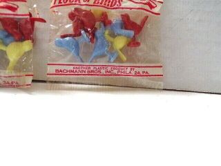 Hard To Find 2 Bags of Plasticville Flock of Birds Cellophane,  Complete 2