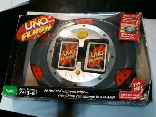Uno Flash Electronic Mattel Sounds Lights Game Instructions Box Euc