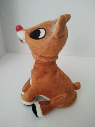 Gemmy singing head turning,  nose lights up rudolph the red nosed reindeer plush 3