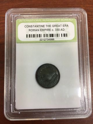 Slabbed Roman Imperial Constantine The Great Era Ancient Bronze Coin C.  300 A.  D.