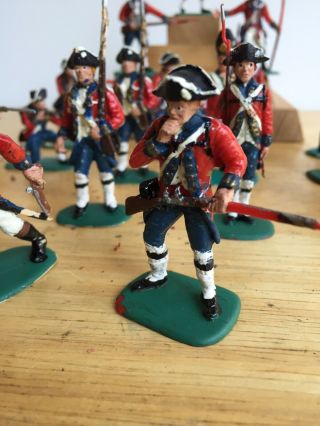 20x 1/32 Scale Accurate French & Indian War British Infantry Painted Plastic 3