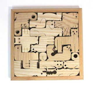 Handcut Wood Puzzle Animal Pentominos 3d Brain Teaser Toy Spacial Manipulation