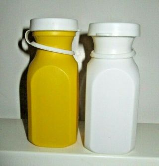 Vintage Fisher Price Fun With Food Milk Bottles Replacements White Yellow