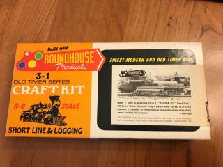 Ho Scale Roundhouse 3 - In - 1 Old Timer Series Short Line & Logging Craft Kit