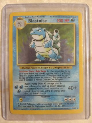 Blastoise Card 2/102 Base Set Holo Unlimited Pokemon Tcg Wotc 1999