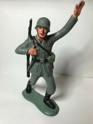 Louis Marx German Soldier Toy 5 Inches Tall 1963 Paint Hard Plastic