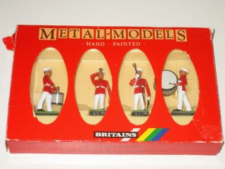 Britains Metal Models Hand Painted Soldiers 7304 Us Marine Drum And Bugle Corps