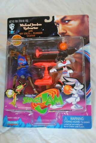 Michael Jordan Space Jam Sylvester Toy Set Vintage 90 