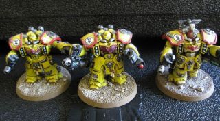 Warhammer 40k Space Marines Imperial Fists Grav Cannon Centurion Squad.