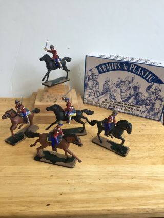 5 Mounted British Cavalry Lancers Royal Life Guards Armies In Plastic Painted