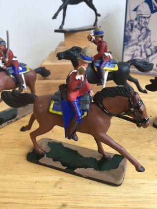 5 Mounted British Cavalry Lancers Royal Life Guards Armies In Plastic Painted 2