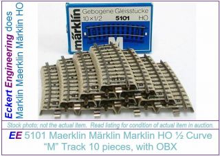 Ee 5101 Good Box Of 10 Marklin Ho " M " Track Stubby Track 1/2 Standard Curve