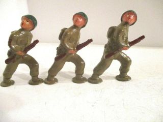 3 Barclay Lead Toy Pod Foot Soldiers B246 " Soldier Running ",