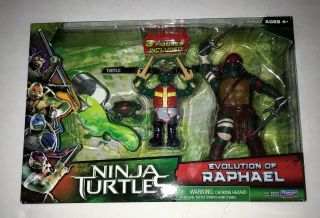 Teenage Mutant Ninja Turtles Evolution Of Raphael 3 Action Figures Nib