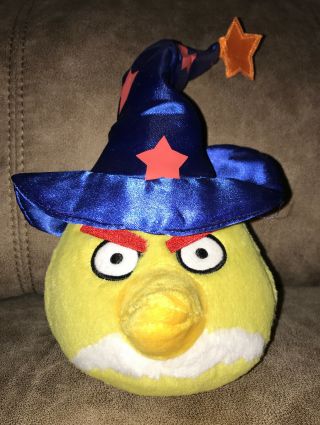 Angry Birds 6” Plush Halloween Chuck Wizard Hat Magic Plush Yellow