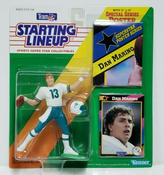 Dan Marino Miami Dolphins Nfl Kenner Starting Lineup Slu 1992 Figure Poster Card