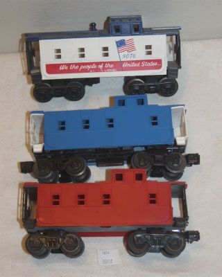 Thriftchi Lionel Cabooses - We The People Of The United States,  Red,  Blue