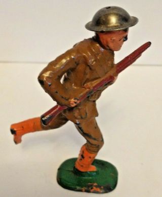 Barclay Dime - Store,  Soldier Running With Long Rifle Gun Manoil Toy Military