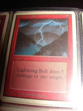 Mtg Lightning Bolt Unlimited Red Instant Card Heavy Play Magic Burn Old School